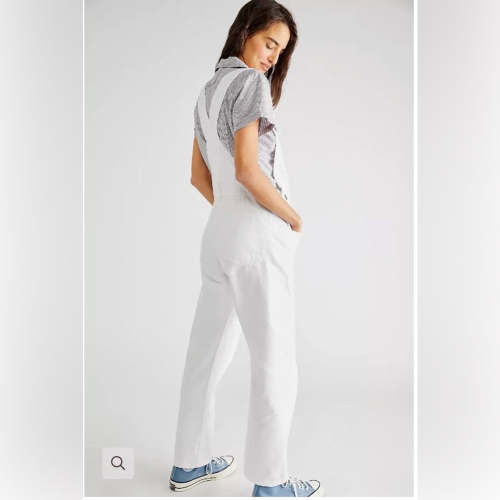 We The Free White Women’s Denim Overalls - Picture 2 of 9